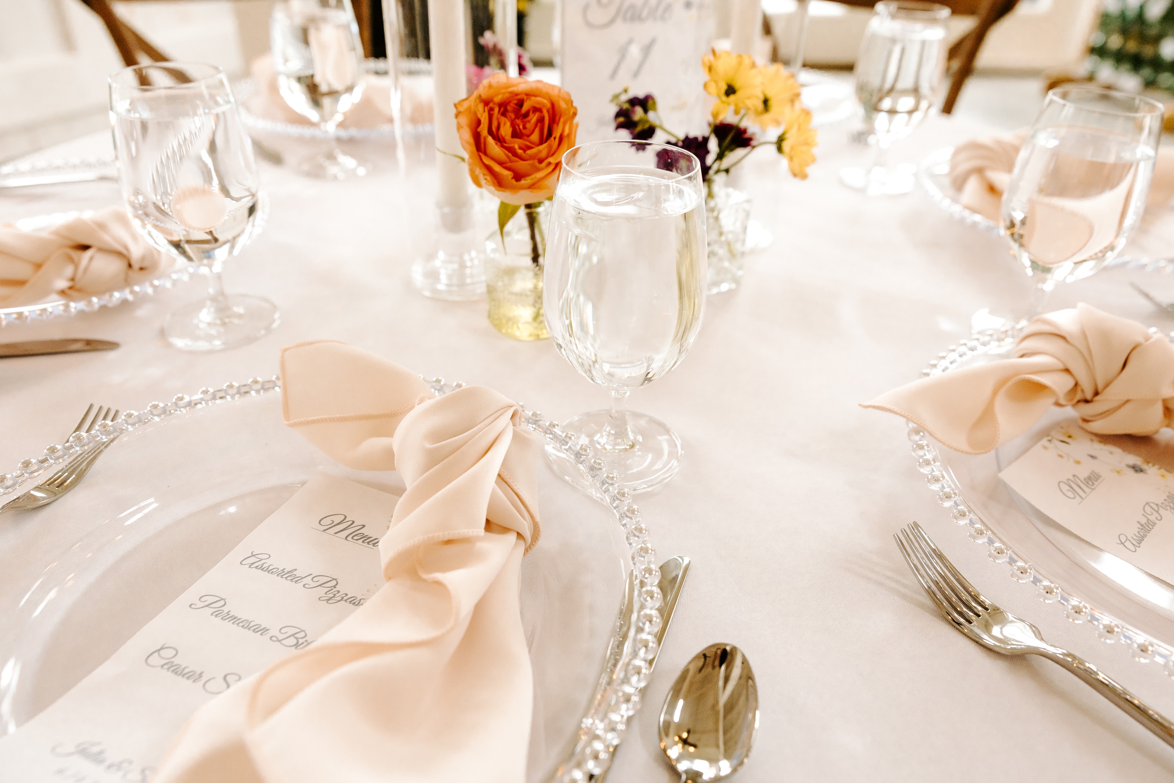 Wedding reception celebration details